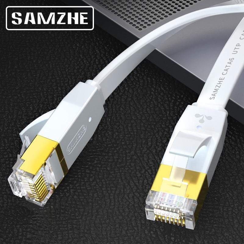 SAMZHE CAT6 Flat Ethernet Cable  1000Mbps 250MHz CAT 6 RJ45 Networking Ethernet Patch Cord LAN Cable for Computer Router Laptop JadeMoghul Inc. 