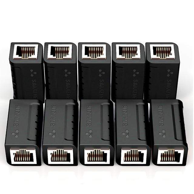 SAMZHE Ethernet Cable Adapter 8P8C RJ45 Lan Cable Extension Connector for Internet Connection Female to Female JadeMoghul Inc. 