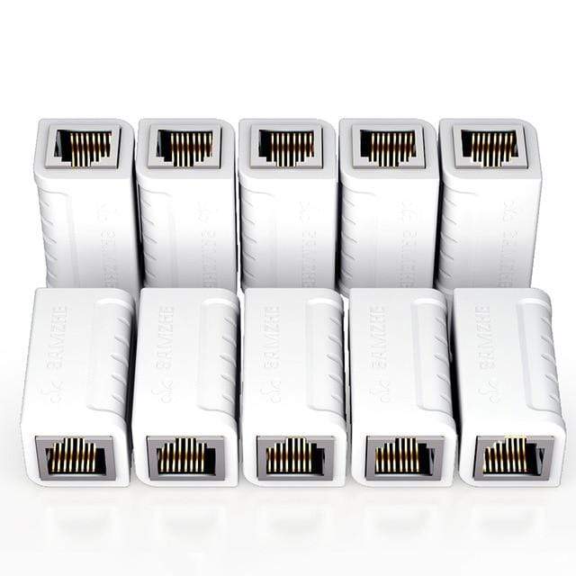 SAMZHE Ethernet Cable Adapter 8P8C RJ45 Lan Cable Extension Connector for Internet Connection Female to Female JadeMoghul Inc. 
