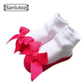 Sanlutoz Baby Socks Infant Socks for Girls Newborns Socks for Princess Holiday Birthday Gifts for Baby Girls Fashion 0-12 Months-Hot Pink Bow-JadeMoghul Inc.