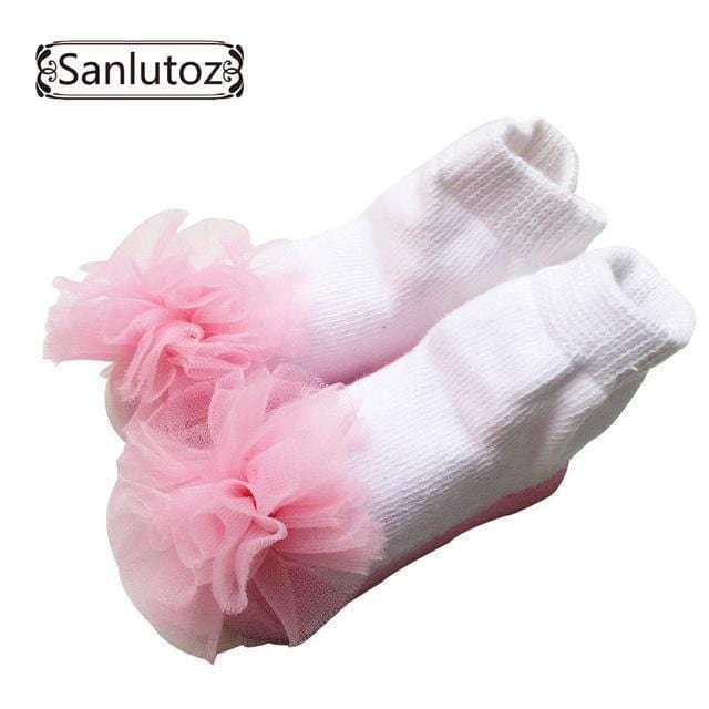 Sanlutoz Baby Socks Infant Socks for Girls Newborns Socks for Princess Holiday Birthday Gifts for Baby Girls Fashion 0-12 Months-Pink Tulle-JadeMoghul Inc.