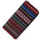 Sansarya 10 Colors Bohemia Woven Boho Long Women Wallet Aztec Female Purse Ladies Tribal Card Holder Girls With Cupreous Zipper