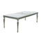 Sarina Contemporary Style Dining Table, Silver Gray Finish-Dining Tables-Silver Gray Finish-Leather-JadeMoghul Inc.