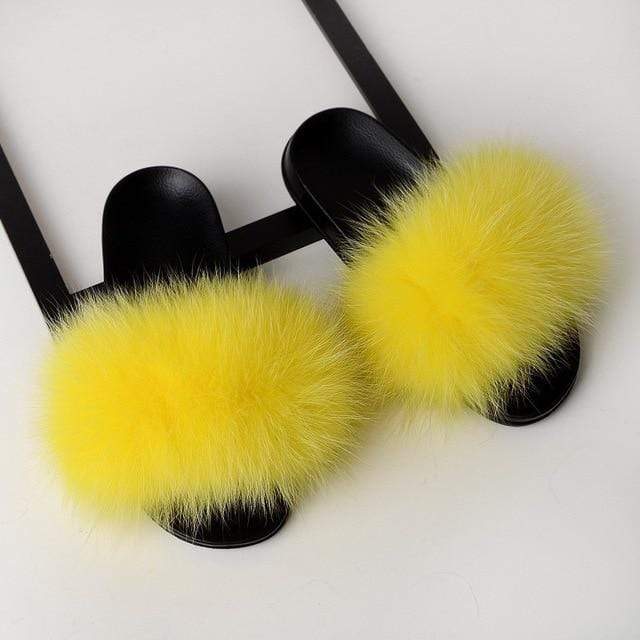 SARSALLYA Fur Slippers Women Real Fox Fur Slides Home Furry Flat Sandals Female Cute Fluffy House Shoes Woman Brand Luxury 2020 AExp
