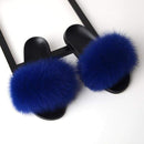 SARSALLYA Fur Slippers Women Real Fox Fur Slides Home Furry Flat Sandals Female Cute Fluffy House Shoes Woman Brand Luxury 2020 AExp