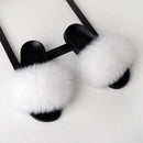 SARSALLYA Fur Slippers Women Real Fox Fur Slides Home Furry Flat Sandals Female Cute Fluffy House Shoes Woman Brand Luxury 2020 AExp