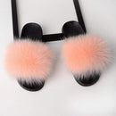 SARSALLYA Fur Slippers Women Real Fox Fur Slides Home Furry Flat Sandals Female Cute Fluffy House Shoes Woman Brand Luxury 2020 AExp