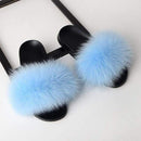 SARSALLYA Fur Slippers Women Real Fox Fur Slides Home Furry Flat Sandals Female Cute Fluffy House Shoes Woman Brand Luxury 2020 AExp