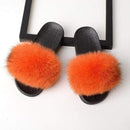 SARSALLYA Fur Slippers Women Real Fox Fur Slides Home Furry Flat Sandals Female Cute Fluffy House Shoes Woman Brand Luxury 2020 AExp