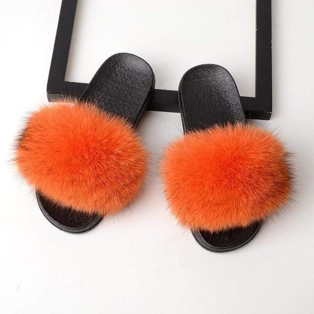 SARSALLYA Fur Slippers Women Real Fox Fur Slides Home Furry Flat Sandals Female Cute Fluffy House Shoes Woman Brand Luxury 2020 AExp