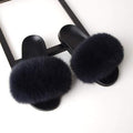 SARSALLYA Fur Slippers Women Real Fox Fur Slides Home Furry Flat Sandals Female Cute Fluffy House Shoes Woman Brand Luxury 2020 AExp