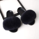SARSALLYA Fur Slippers Women Real Fox Fur Slides Home Furry Flat Sandals Female Cute Fluffy House Shoes Woman Brand Luxury 2020 AExp