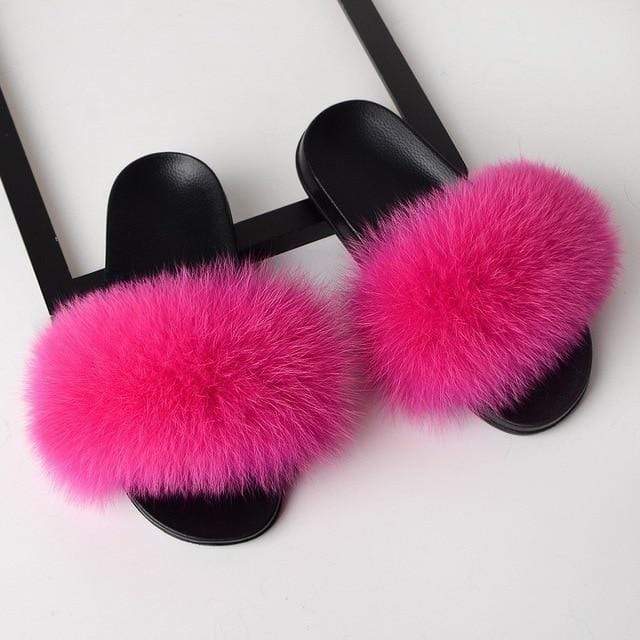 SARSALLYA Fur Slippers Women Real Fox Fur Slides Home Furry Flat Sandals Female Cute Fluffy House Shoes Woman Brand Luxury 2020 JadeMoghul Inc. 