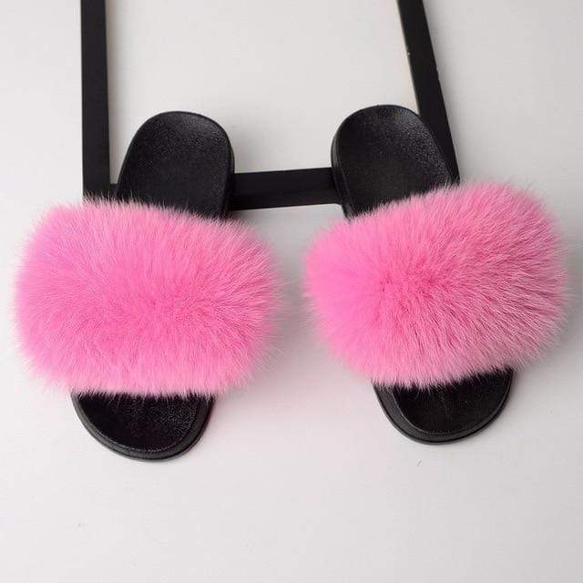 SARSALLYA Fur Slippers Women Real Fox Fur Slides Home Furry Flat Sandals Female Cute Fluffy House Shoes Woman Brand Luxury 2020 JadeMoghul Inc. 