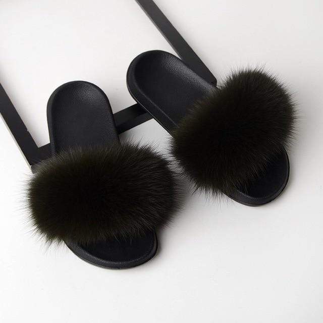 SARSALLYA Fur Slippers Women Real Fox Fur Slides Home Furry Flat Sandals Female Cute Fluffy House Shoes Woman Brand Luxury 2020 JadeMoghul Inc. 