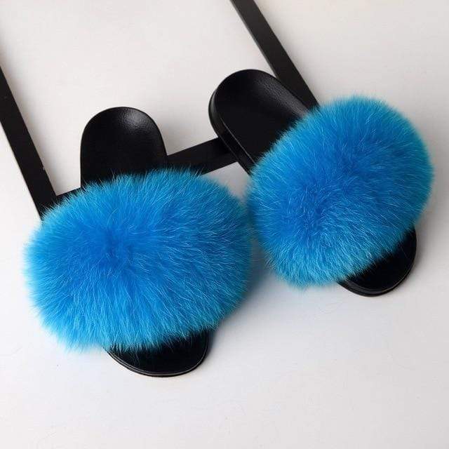 SARSALLYA Fur Slippers Women Real Fox Fur Slides Home Furry Flat Sandals Female Cute Fluffy House Shoes Woman Brand Luxury 2020 JadeMoghul Inc. 