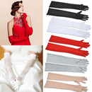 Satin Long Finger Elbow Sun protection gloves Opera Evening Party Prom Costume Fashion Gloves black red white grey B2528b AExp