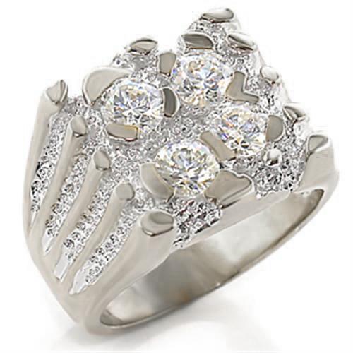 Men Sterling Silver Rings SC95307 Rhodium 925 Sterling Silver Ring with CZ