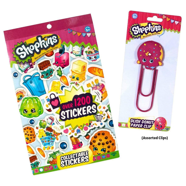 Scrapbooks Shopkins Sticker Book and BONUS Shopkins GIANT paper clip (Assorted) KS