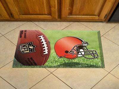 Scraper Mat Custom Welcome Mats NFL Cleveland Browns Scraper Mat 19"x30" Ball FANMATS