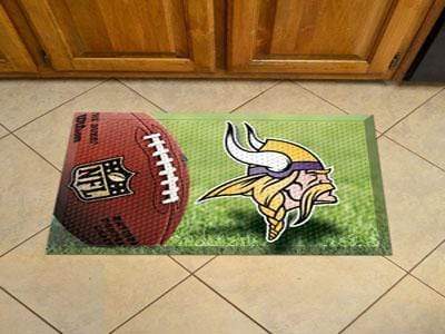 Scraper Mat Custom Welcome Mats NFL Minnesota Vikings Scraper Mat 19"x30" Ball FANMATS