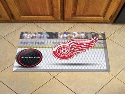 Scraper Mat Custom Welcome Mats NHL Detroit Red Wings Scraper Mat 19"x30" Puck FANMATS