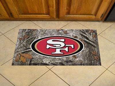 Scraper Mat Outdoor Welcome Mats NFL San Francisco 49ers Scraper Mat 19"x30" Ball FANMATS