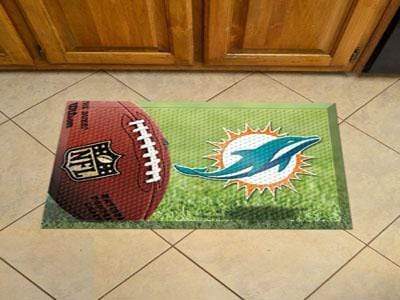 Scraper Mat Welcome Mat NFL Miami Dolphins Scraper Mat 19"x30" Ball FANMATS