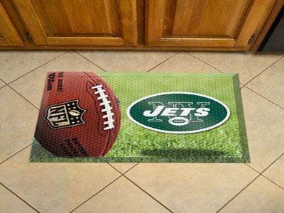 Scraper Mat Welcome Mat NFL New York Jets Scraper Mat 19"x30" Ball FANMATS