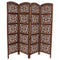 Screens and Room Dividers The Urban Port Handmade Foldable 4-Panel Wooden Partition Screen Room Divider, Brown Benzara