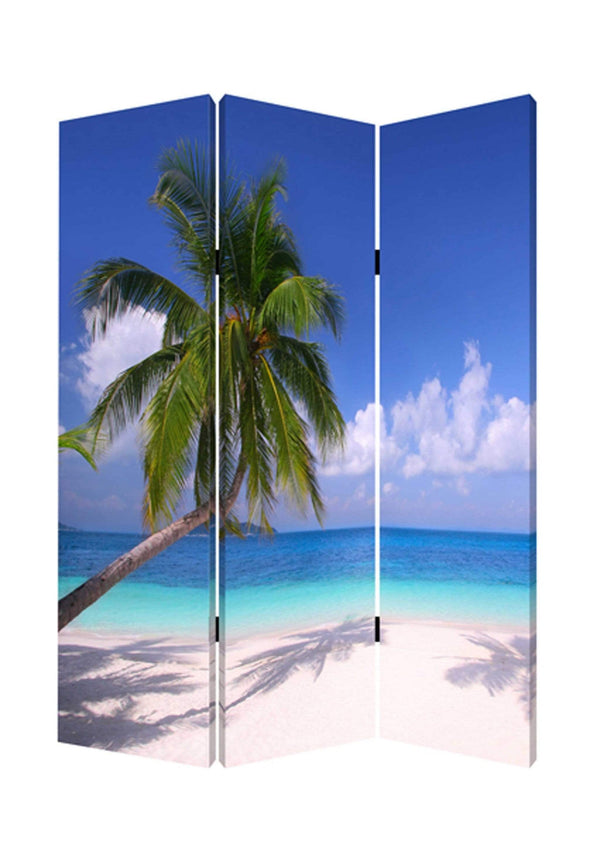 Screens Balcony Privacy Screen - 1" x 48" x 72" Multi-Color, Wood, Canvas, Paradise - Screen HomeRoots