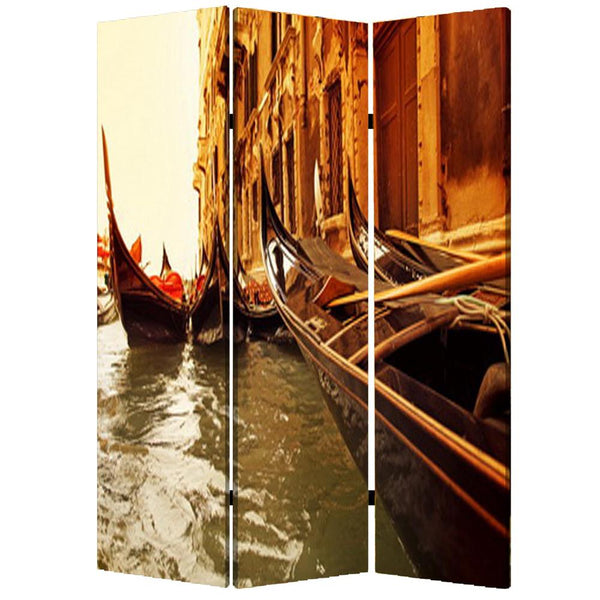 Screens Balcony Privacy Screen - 1" x 48" x 72" Multi-Color, Wood, Canvas, Venice - Screen HomeRoots