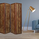 Screens Balcony Privacy Screen - 1" x 76" x 84" Brown, Faux-leather, Reptilian - Screen HomeRoots