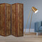 Screens Balcony Privacy Screen - 1" x 76" x 84" Brown, Faux-leather, Reptilian - Screen HomeRoots