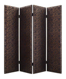 Screens Balcony Privacy Screen - 1" x 84" x 84" Bronze, Wood & Fabric - Screen HomeRoots