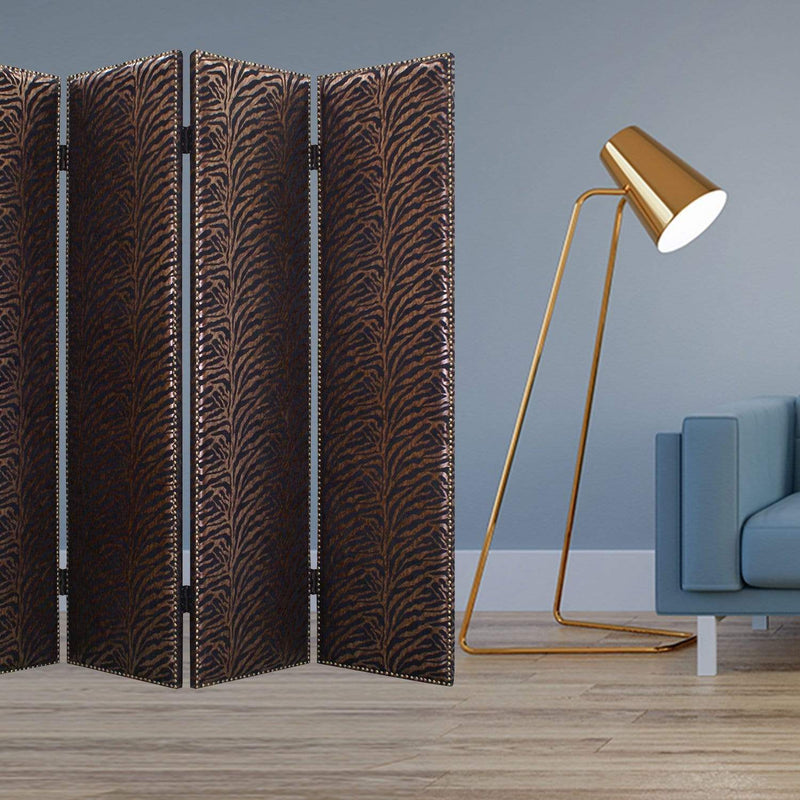 Screens Balcony Privacy Screen - 1" x 84" x 84" Bronze, Wood & Fabric - Screen HomeRoots