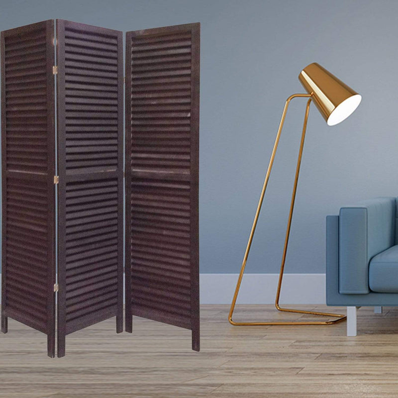 Screens Black Screen - 1" x 48" x 67" Black, Wood, Shutter - Screen HomeRoots