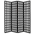 Screens Black Screen - 1" x 80" x 96" Black, 4 Panel, Floor, Wood, Window Pane - Screen HomeRoots