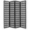 Screens Black Screen - 1" x 80" x 96" Black, 4 Panel, Floor, Wood, Window Pane - Screen HomeRoots