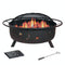 Screens Black Screen - 30" Wood Burning Fire Pit with Charcoal Grill and Spark Screen HomeRoots