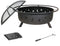 Screens Black Screen - 30" Wood Burning Fire Pit with Charcoal Grill and Spark Screen HomeRoots
