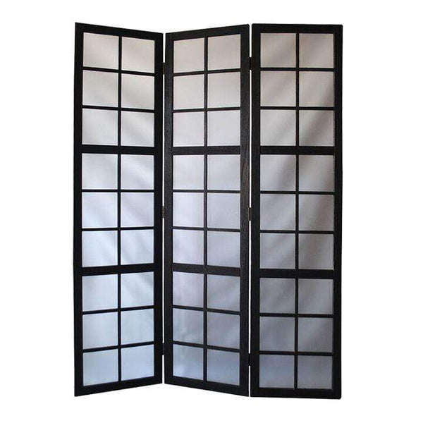 Screens Black Screen - 51" x 1" x 70" Black ,PVC And Wood, Frost Glass - Screen HomeRoots