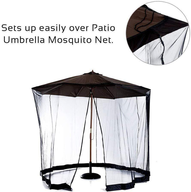 Screens Black Screen - 9" Mesh Black, Patio Umbrella, Bug Screen Mosquito Net, Canopy Curtains Adjustable Enclosure HomeRoots