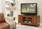 Screens Fireplace Screen Doors - 20" X 55" X 26" Oak Wood Glass TV Stand for Flat Screen TVs up to 60" HomeRoots