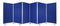 Screens Folding Screen - 212" x 1" x 71" Blue, Metal, 6 Panel, Screen HomeRoots