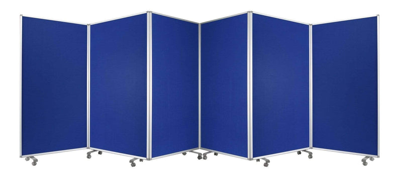 Screens Folding Screen - 212" x 1" x 71" Blue, Metal, 6 Panel, Screen HomeRoots