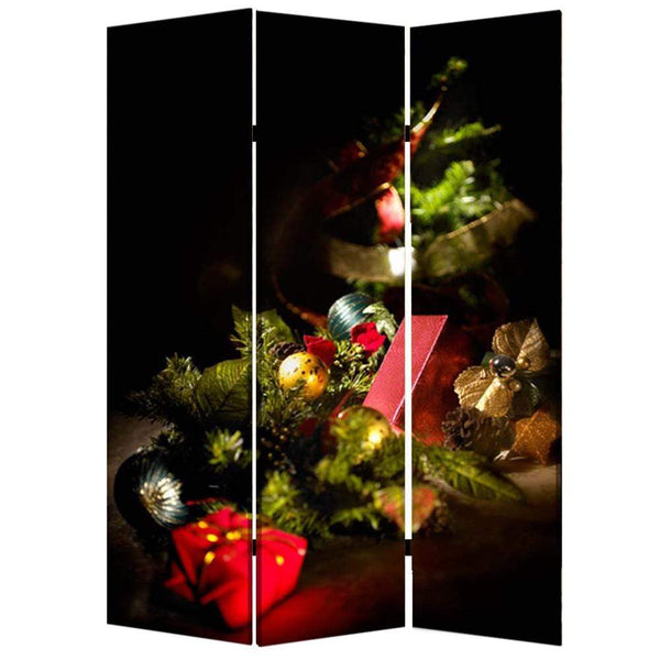 Screens Front Screen Doors - 1" x 48" x 72" Multi-Color, Wood, Canvas, Christmas - Screen HomeRoots
