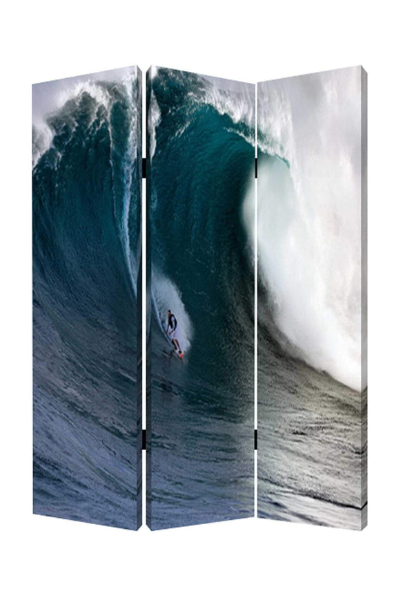 Screens Front Screen Doors - 1" x 48" x 72" Multi-Color, Wood, Canvas, Wave - Screen HomeRoots