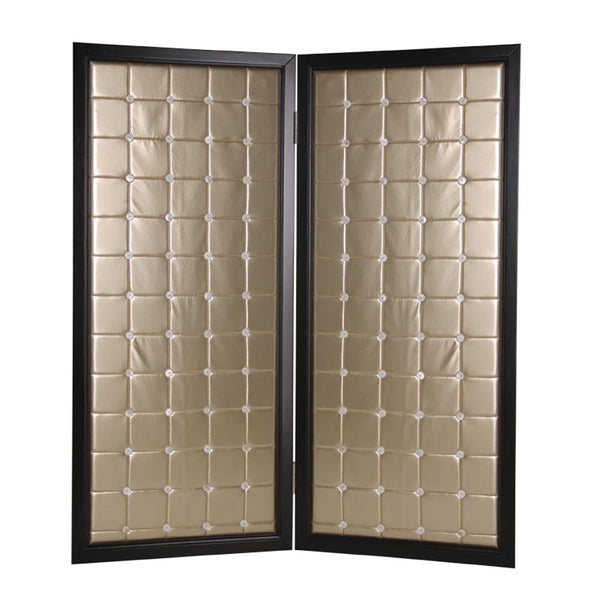 Screens Front Screen Doors - 1" x 59" x 67" Gold, Wood & Fabric - Screen HomeRoots