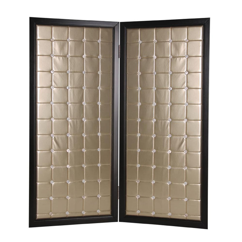 Screens Front Screen Doors - 1" x 59" x 67" Gold, Wood & Fabric - Screen HomeRoots